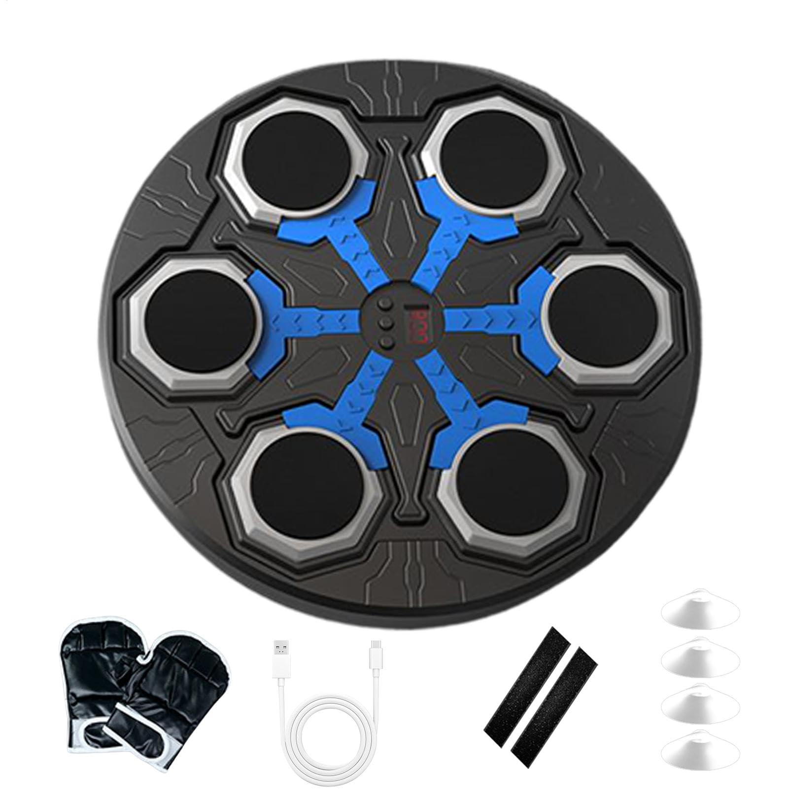Boxing Maching Machine - senza fili, Custodia intelligente da parete con guanti | Target di punzonatura interattivo, attrezzatura di allenamento elettronica per casa, ufficio, palestra