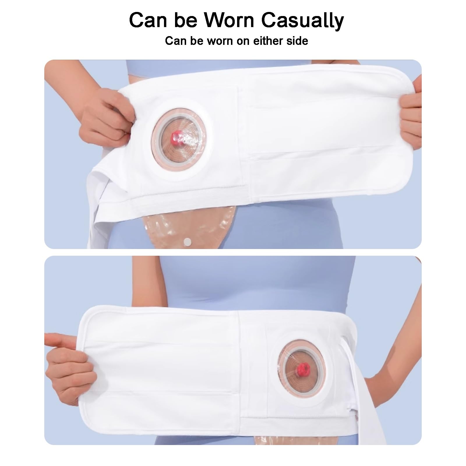 Fascia Addominale Post Operatoria, Fascia Elastica Lombare, Design Regolabile, Protezione Completa, Unisex, per la Cura di Colostomie e Ileostomie(M)