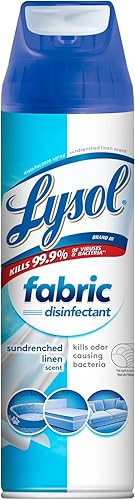 Vista 15 de Lysol Aerosol desinfectante de tela, desinfectante y antibacteriano, para desinfectar y desodorizar muebles suaves, Sundrenched Linen de 15 onzas