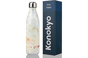 Minimalist Water Bottle: Insulate Marble-Jade Water Bottle (25 oz)
