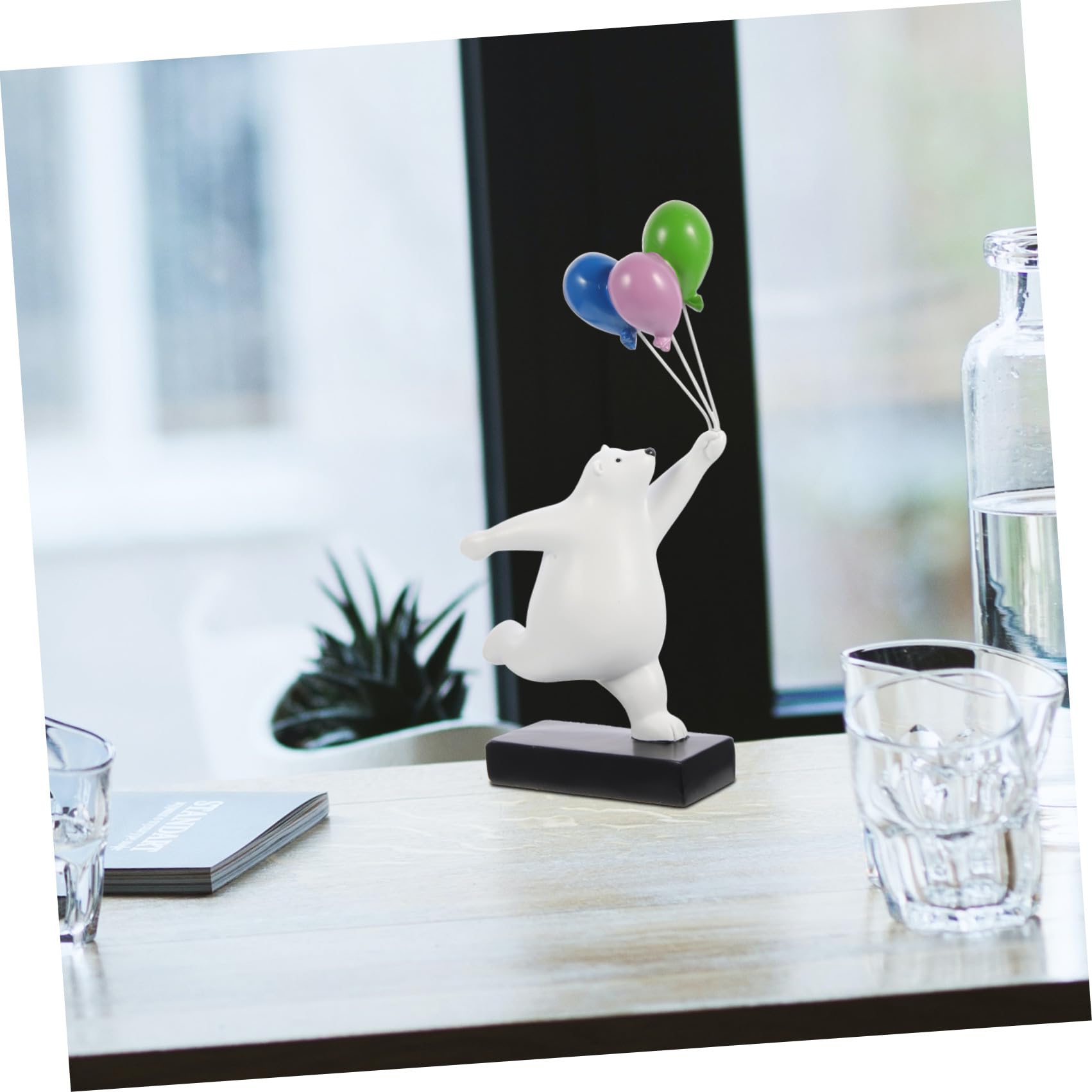 Veemoon Scultura come Ornamento Fotografico Orsetto in Resina per Decorazione da Tavolo Aspetto Vivid e Design Cartoon per Casa e Ufficio