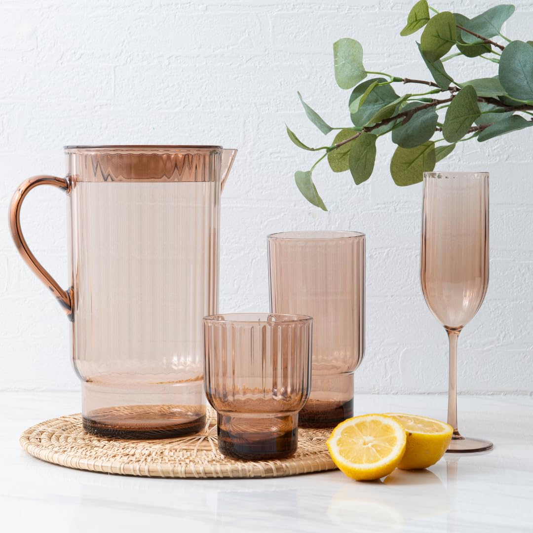 bzyoo Serenity Kurzbecher-Set, 4-teilig, BPA-frei, bruchsicherer, lebensmittelechter Kunststoff, langlebige Cocktailgläser für Whiskey, Scotch und kalte Getränke, 370 ml