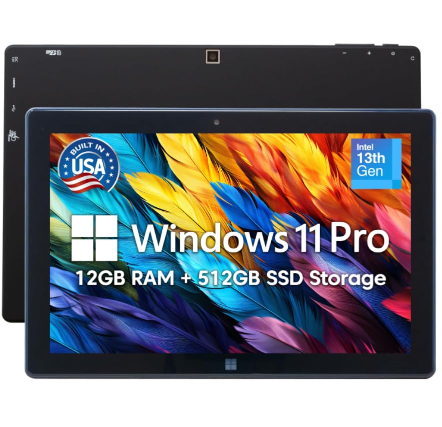 Fusion5 Built in USA 10.1” Windows 11 Professional Tablet PC FWIN232 PRO N5, 12GB RAM, 512GB SSD, Intel 13th Gen, Full HD Windows Tablet, USB C, HDMI - 2 Year Full Warranty with Accidental Damage