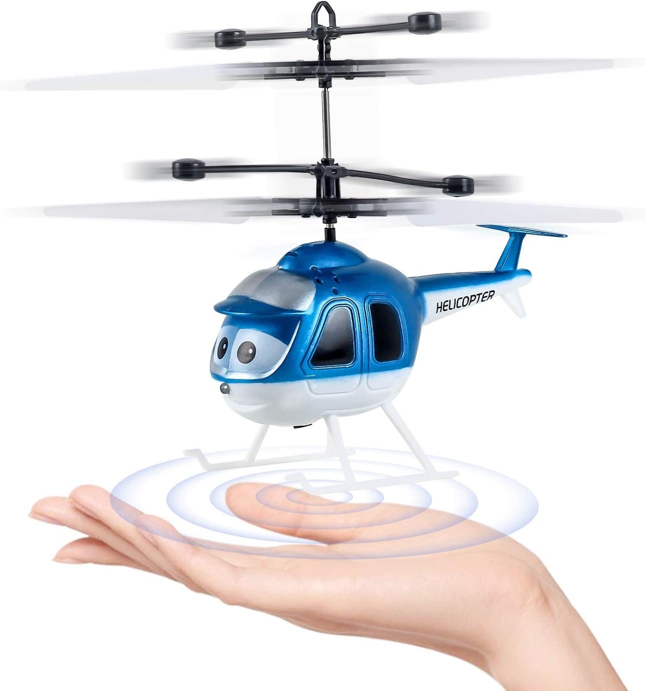 CHwares Mini Flying RC Helicopter, Creative Hand Suspension RC Helicopter Aircraft Infrared Sensing Induction Flying Drone Toy with Colorful LED Lighting Flashing & Remote Control for Kids and Adults
