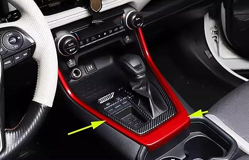 Miniatura 2 de NUFAR Accesorios de coche para Toyota RAV4 2011-2013 ABS (rojo) consola central interior panel de control de engranajes cubierta lateral Trim 1
