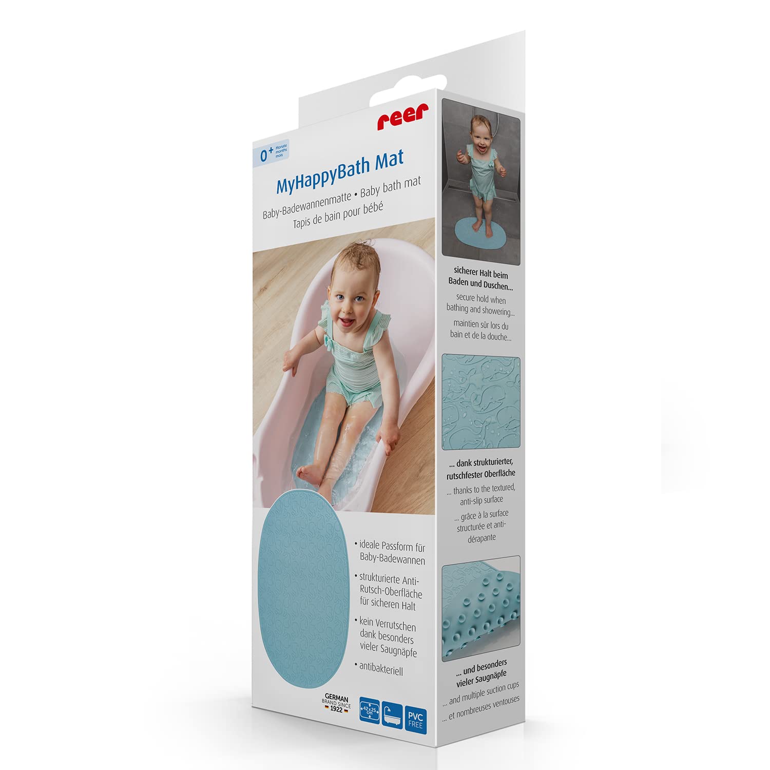 Tapis de bain bébé antidérapant motif baleine 42 x 25 cm