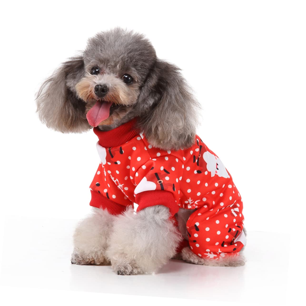 BESPORTBLE 3 Pz Panno Natalizio Per Cani Felpa Con Cappuccio Cane Tute Ragazza Vestiti Natalizi Per Animali Domestici Pigiami Per Ragazzi Natale Del Cane Gatto Gonna Rosso Divertente