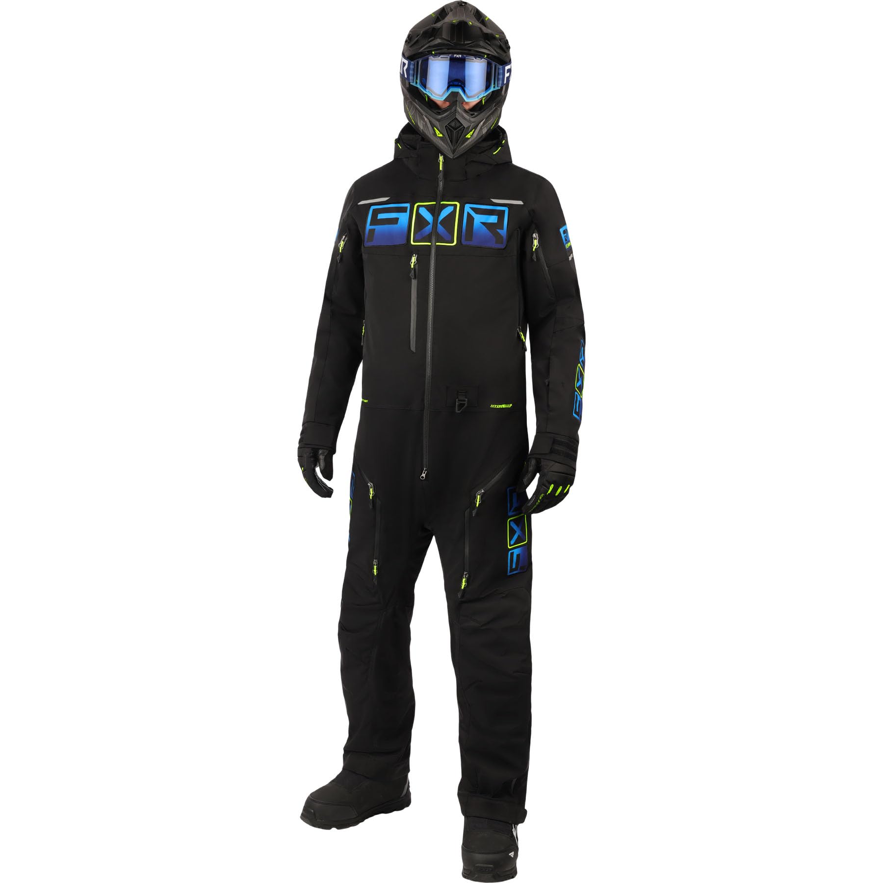 FXR Men's Maverick Lite Monosuit 2025 (Black/Blue/Hi-Vis - X-Large)