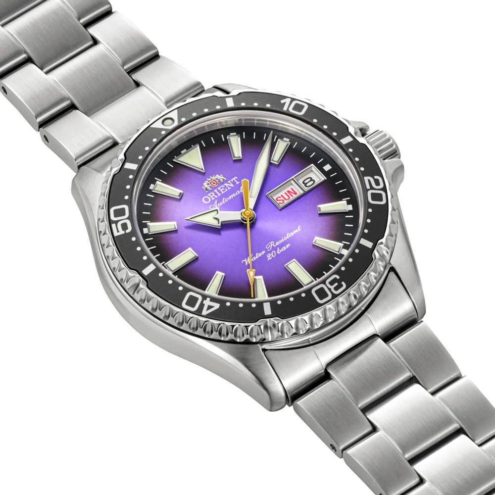 Orient Kamasu - Reloj automático de buceo de 200 m, acero inoxidable, cristal de zafiro