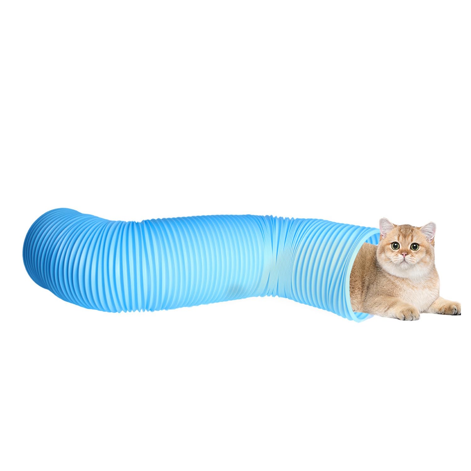 Blue Dream Island Cat Play Tunnel Funny Animal Toys Cat Rabbit Tube Tunnel Exercising Training Hideout Tunnels for Small Medium Bunny Cat Guinea Pig_Blue(Aperture Diameter:20cm) โ image 1