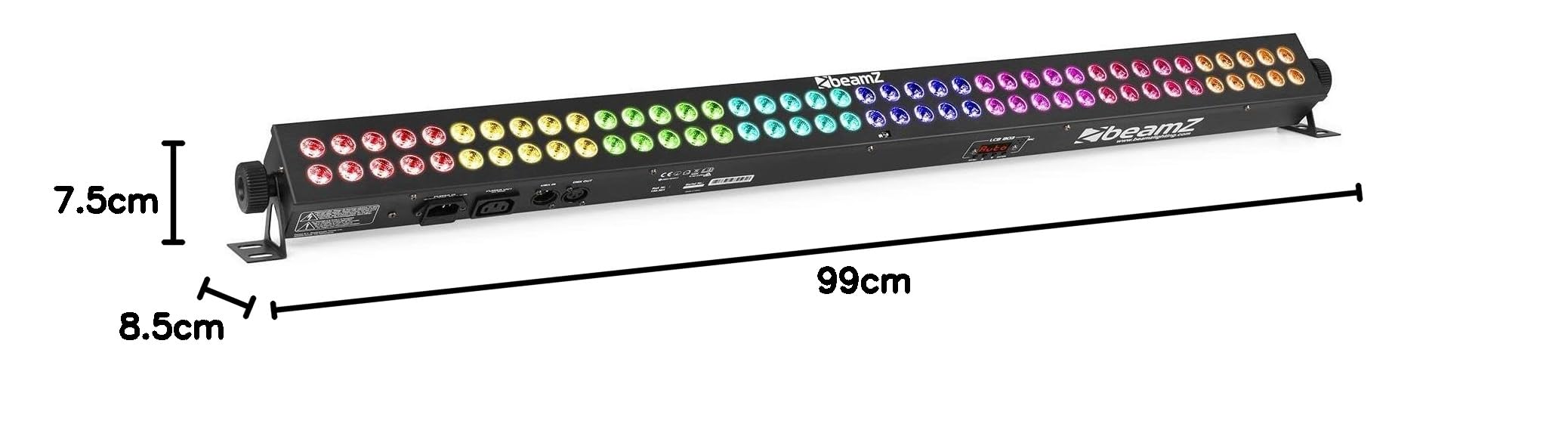 Beamz LCB803 Barre LEDs 80x LED RGB 3W DMX Audio Master/Slave 8 Sections Télécommande Infrarouge