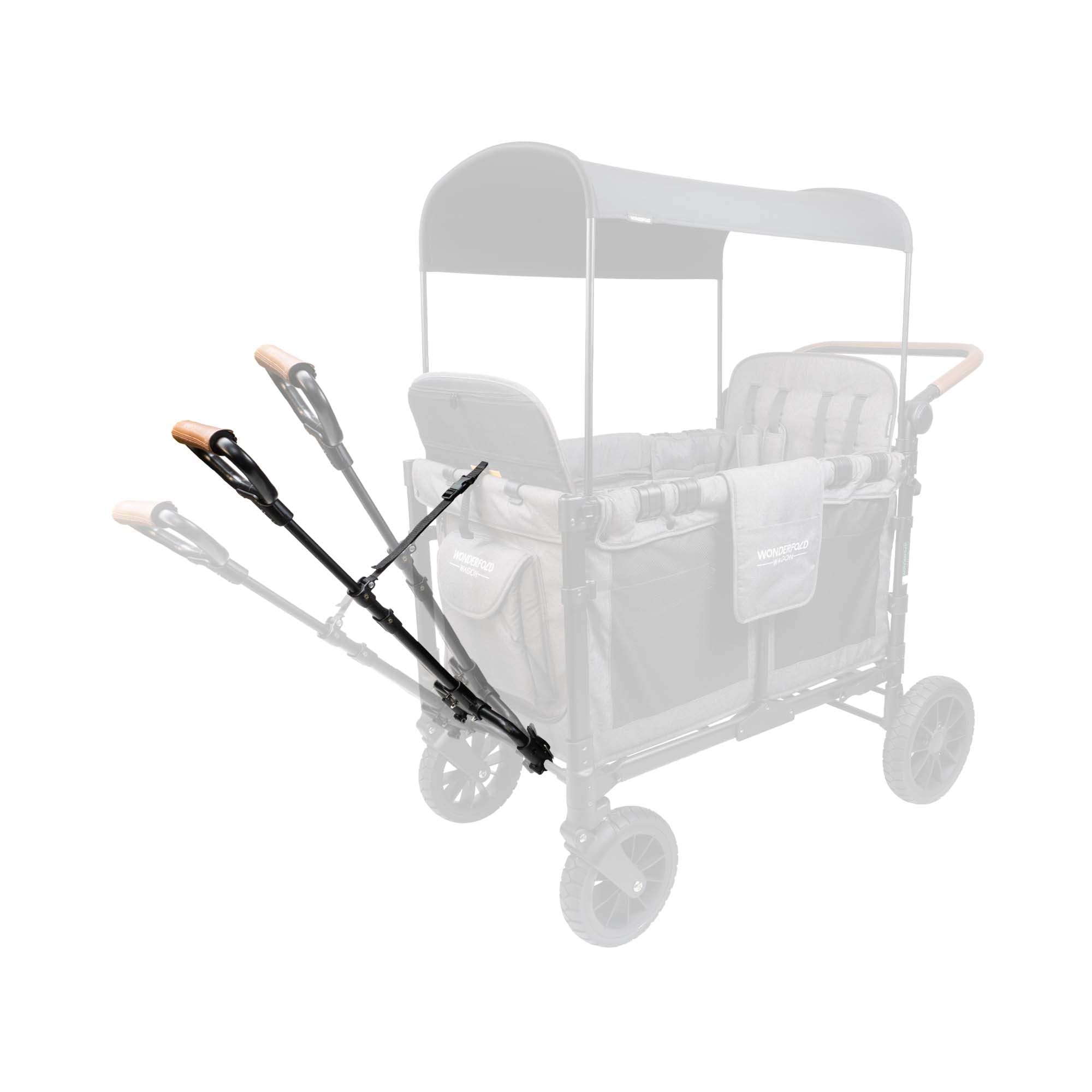 WonderFold Kinderwagen-Zuggriff – Veganer Lederbezug, 3 verstellbare Höhen, Befestigungsschnalle, Kompatibel mit W-Serie