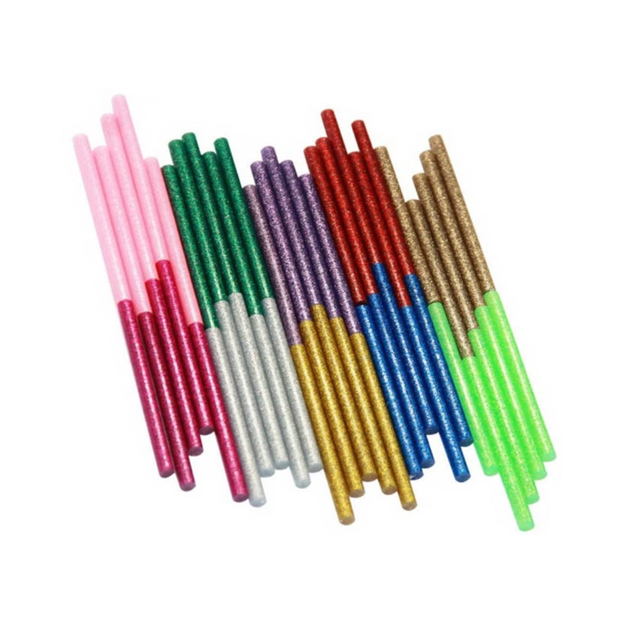 Cabilock 100Pcs Colorful Glitter Hot Glue Sticks for Crafting DIY Projects and Repairs Strong Adhesive for Home Office School