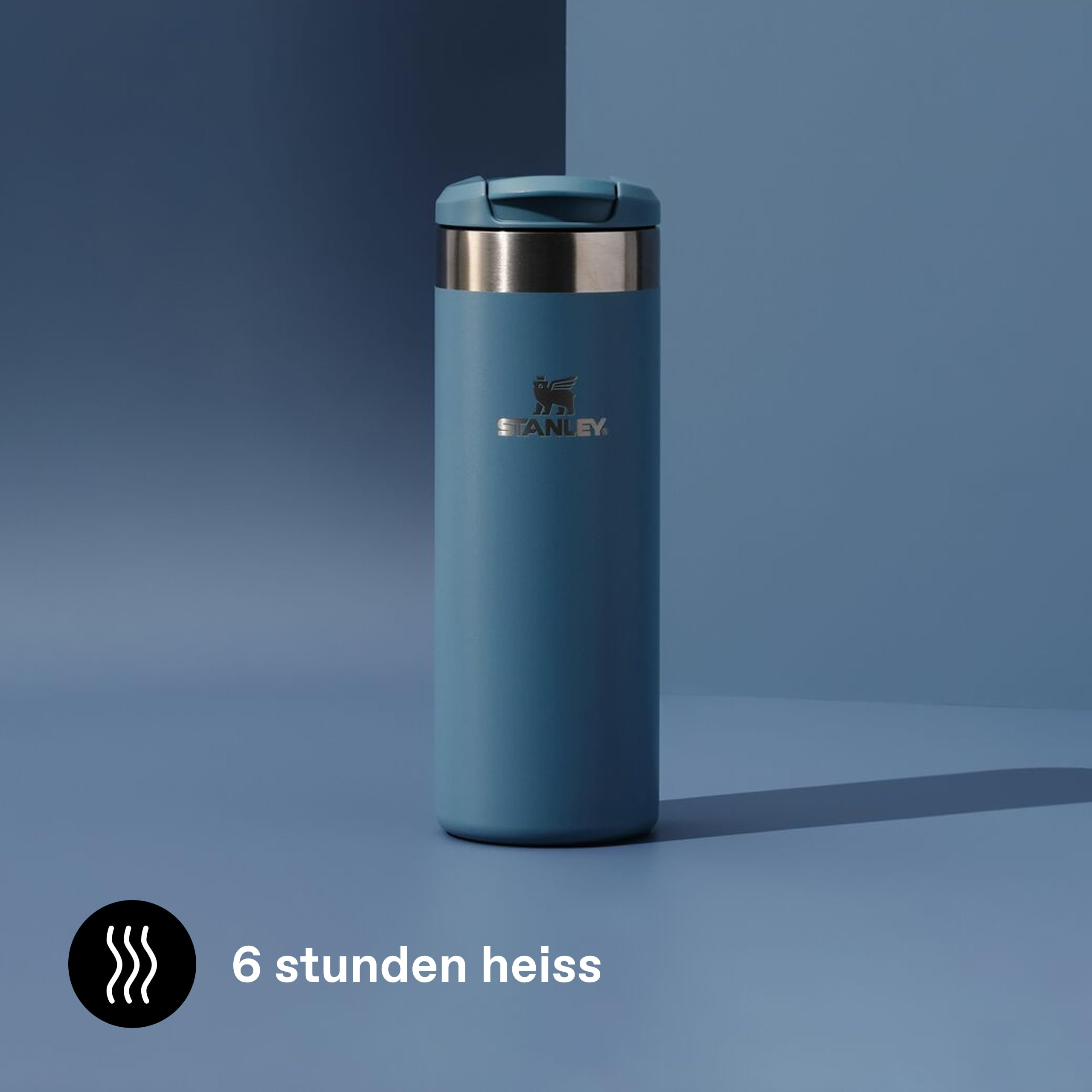 STANLEY 1913 Aerolight Transit Thermobecher 0.47L - Indigo | Hält 6 Std. heiß - 8 Std. kalt - Spülmaschinenfest - Auslaufsicher - Becherhalter kompatibel