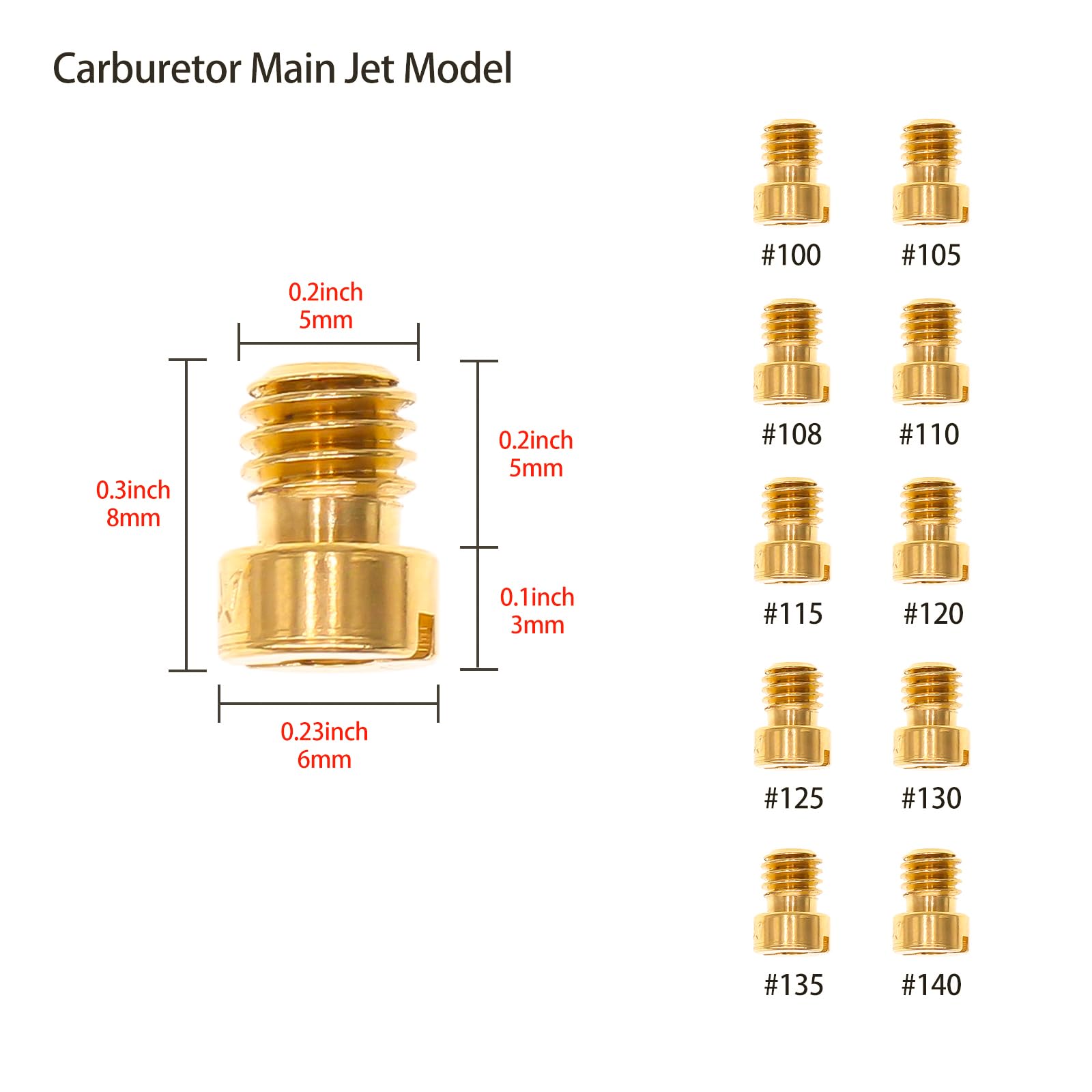 40-Piece Carburetor Jet Kit - 30 Main Jets + 10 Slow/Pilot Jets For Keihin & OKO Carbs