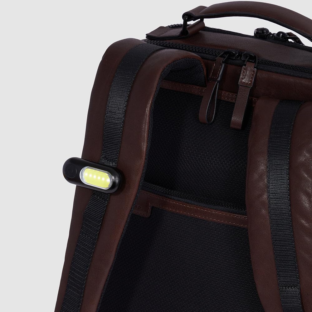PIQUADRO – Zaino da Bici - Porta PC 15,6" - In Pelle - Viaggio e Lavoro – Uomo