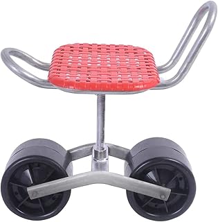 Carrinho de jardim Assento de trabalho de jardinagem com rodas, assento de trabalho patinete com assento, altura ajustável de 360°, para capina, jardinagem