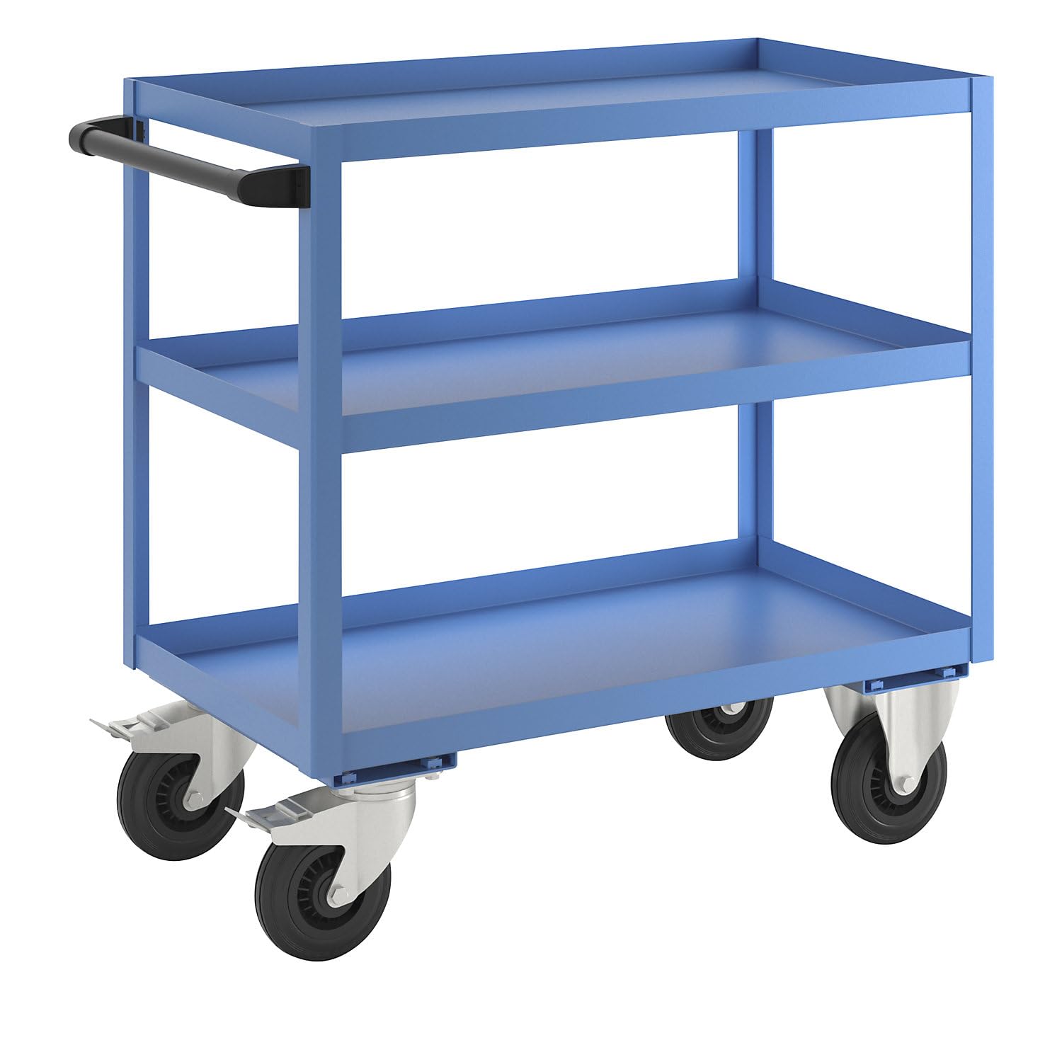 eurokraft | Montagehilfswagen | 3 Etagen | Tragfähigkeit 350 kg | Gesamthöhe 915 mm | lichtBlau