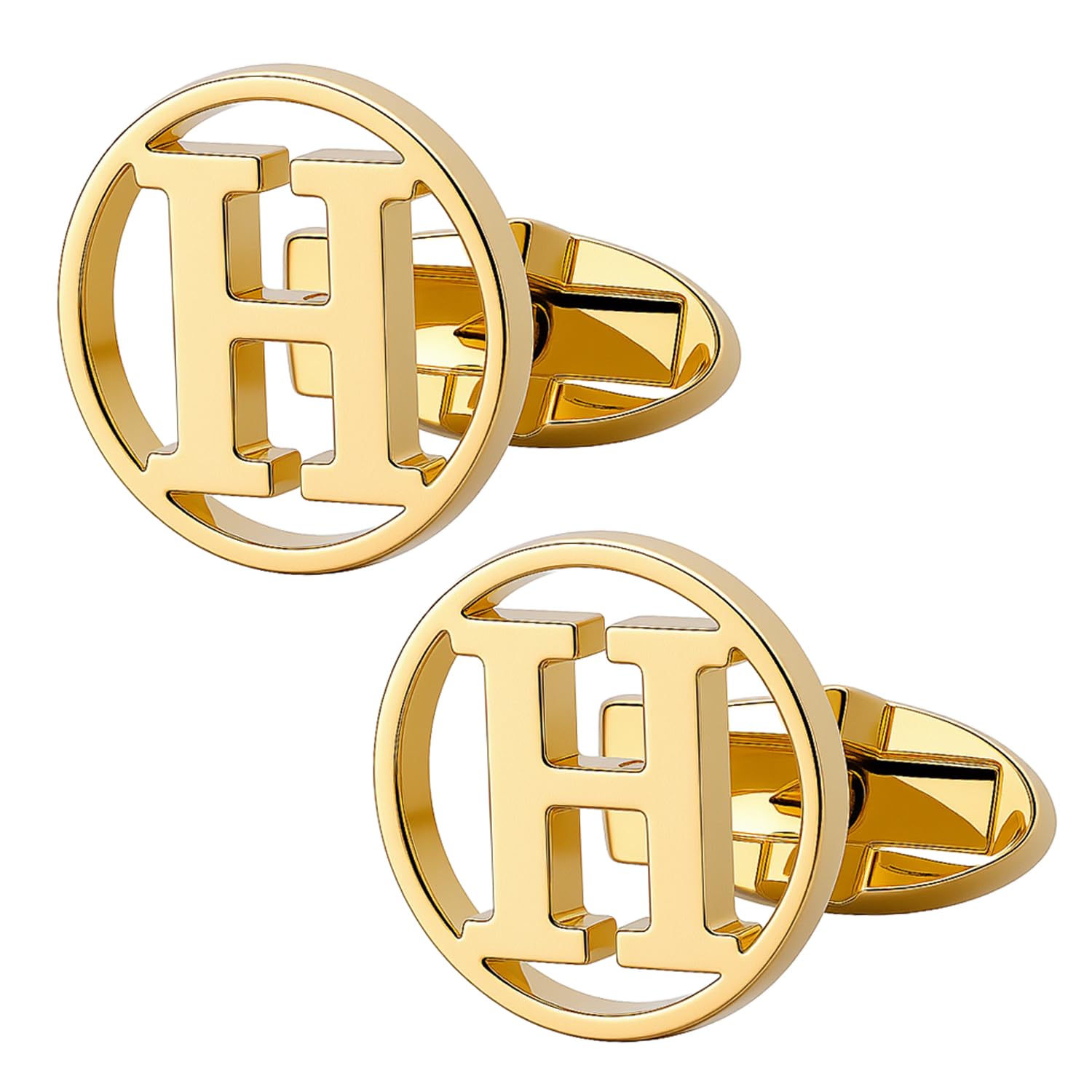 GWD Cufflinks for Men Classic Tuxedo Shirt Wedding Cuff Links Personalized Initials A-Z Gift