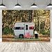 Camp Party Camping Backdrop 7x5ft Sunny Forest Camper Trailer Nature Scenery Photography Background Studio Photo Prop RBJYYLU24