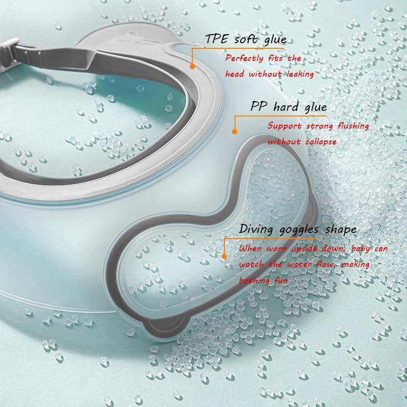 Image of Baby Shower Cap Shield, Shower Cap for Kids, Visor Hat for Eye and Ear Protection for 0-9 Years Old Children, Cute diving goggle Shape Makes The Baby Bath More Fun (Grey)