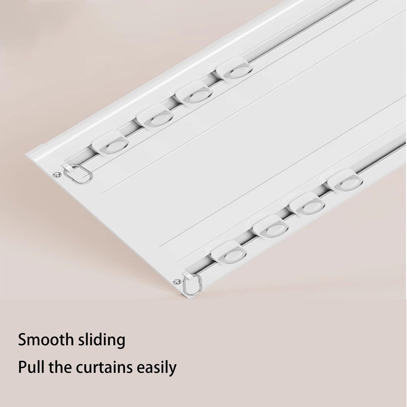 Riel De Cortina Doble Techo 2 3 4 5 6metros Riel De Cortina Oculto Riel De Cortina De Techo Silencioso De Aluminio Kit De Riel De Cortina Deslizante Con Rodillos Para Divisor(White,2m/6.6ft)