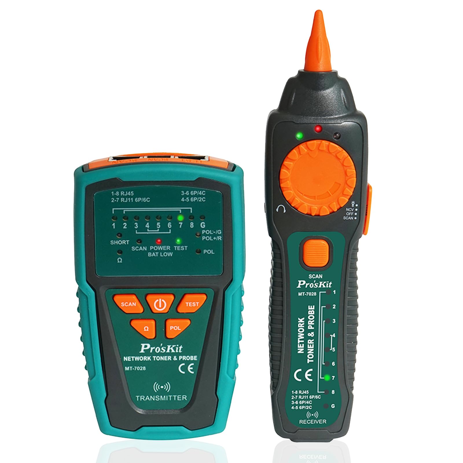 Pro'sKit MT-7028 Netzwerk-Toner & Sonden-Set – Kabelverfolgung, Durchgangsprüfung, PoE & Port-Lokalisierung Bis 3 Km