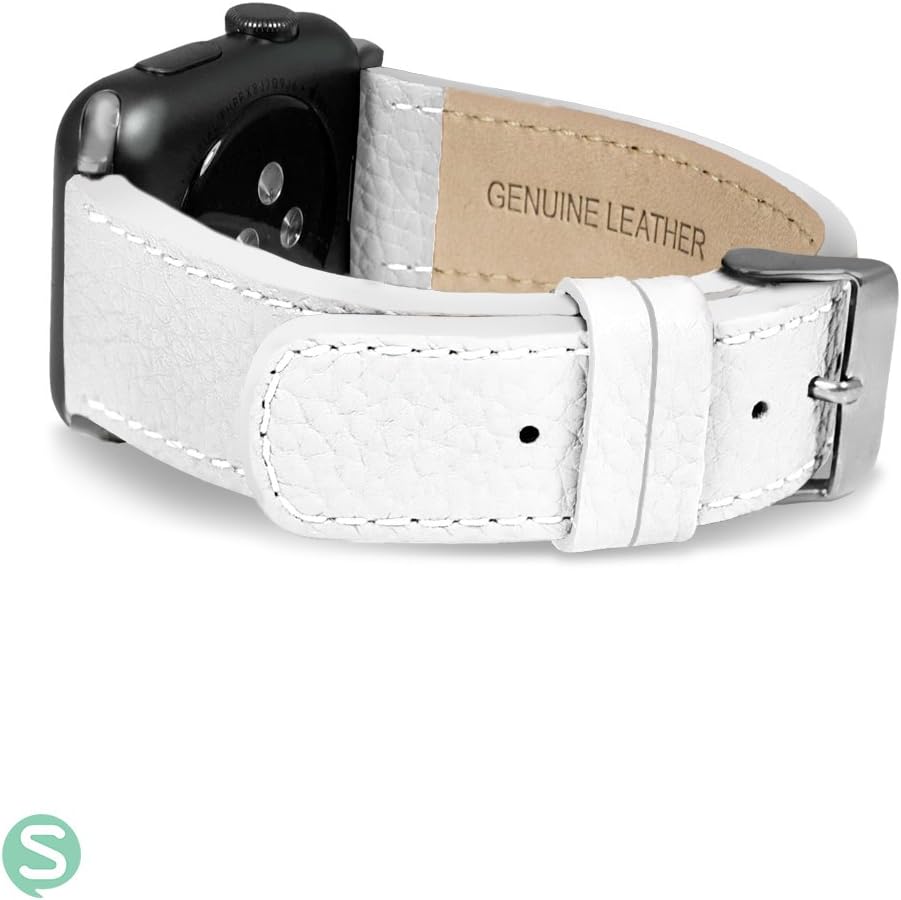 Amazon Crazy π₯ Deals Smartish Leather Band Designed for 42mm / 44mm Apple Watch Genuine Leather WatchBand - Secure Metal Buckle & Adjustable Strap - Fits Series 4 (44mm) and Series 3, 2, 1 (42mm) (Silk) - White Leather π₯ Hot Deals Smartish Leather Band Designed for 42mm / 44mm Apple Watch Genuine Leather WatchBand - Secure Metal Buckle & Adjustable Strap - Fits Series 4 (44mm) and Series 3, 2, 1 (42mm) (Silk) - White Leather