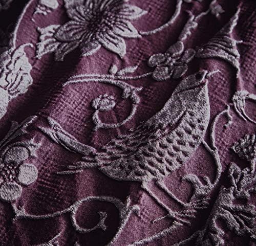 Portfollio Oak Tree Plum Luxury Jacquard Double Duvet Cover Set, Polyester
