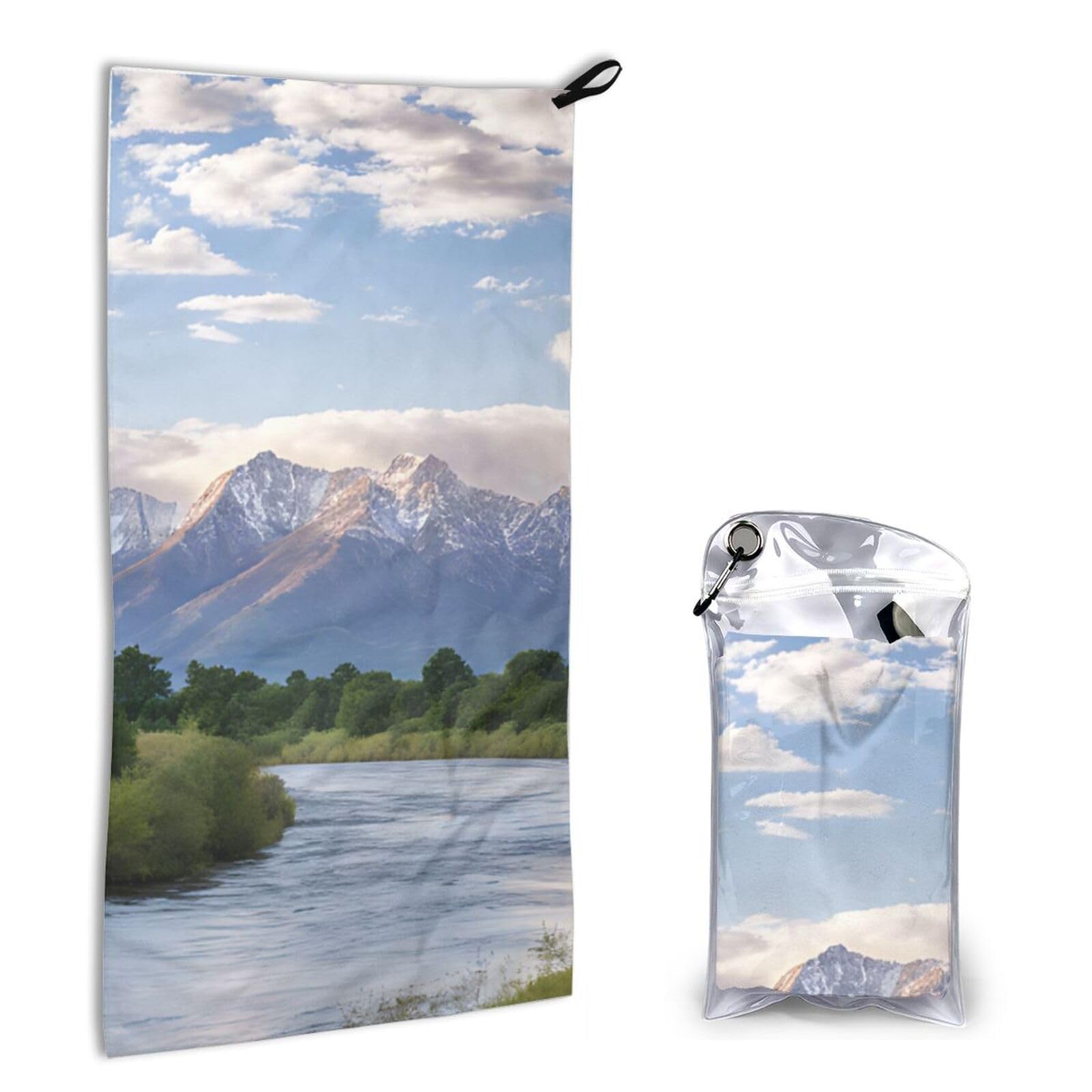 BEIVGOXL Grand Teton National Park Printed Ultra Absorbent Microfiber Towel Quick-Drying Towel for Sports,Travel,Gym,Beach,Hiking and Yoga16x31.5in