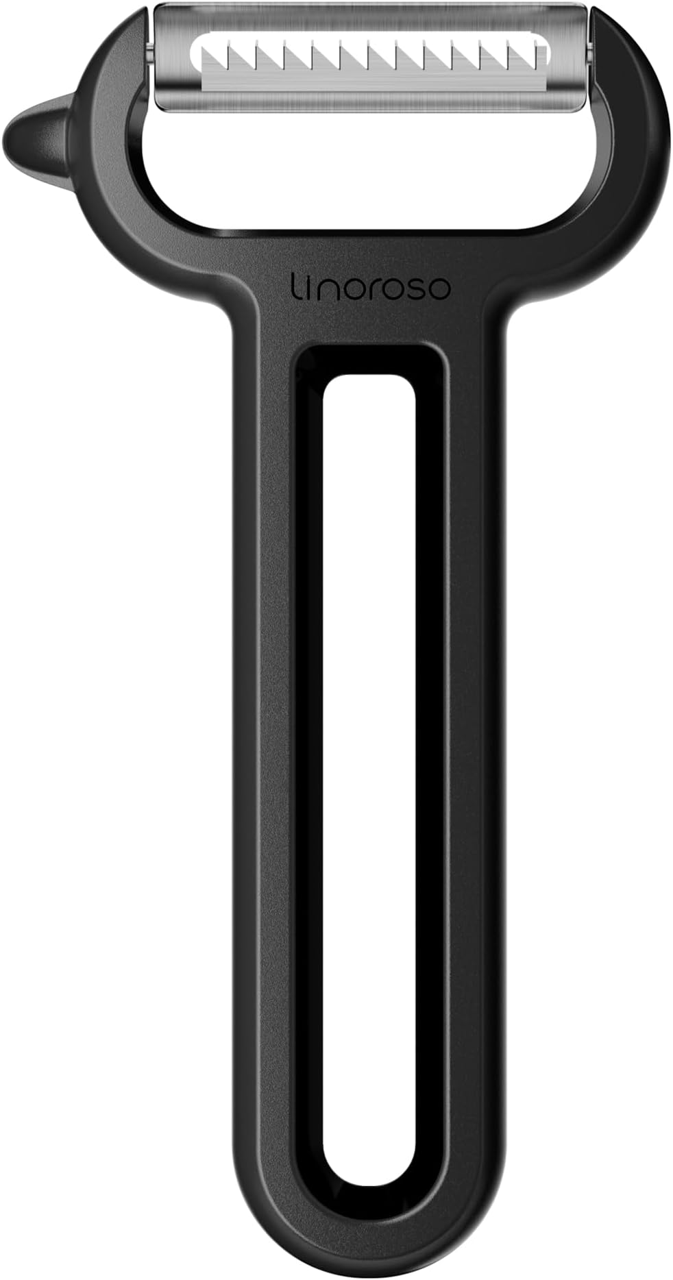 Linoroso Peeler, Julienne Cut Y-Type Peeler with Pointed Tip, Easily Peel Precise Strips of Fruit and Vegetable, Such as Carrots, Potatoes，Cucumber, Sharp Smooth, Comfortable Grip - Classic Black