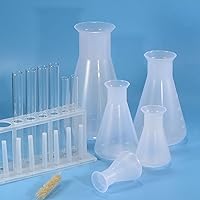 Vista 6 de PATIKIL Frasco Erlenmeyer de plástico de 1.7 fl oz, paquete de 2 frascos cónicos de boca ancha para laboratorio, transparente