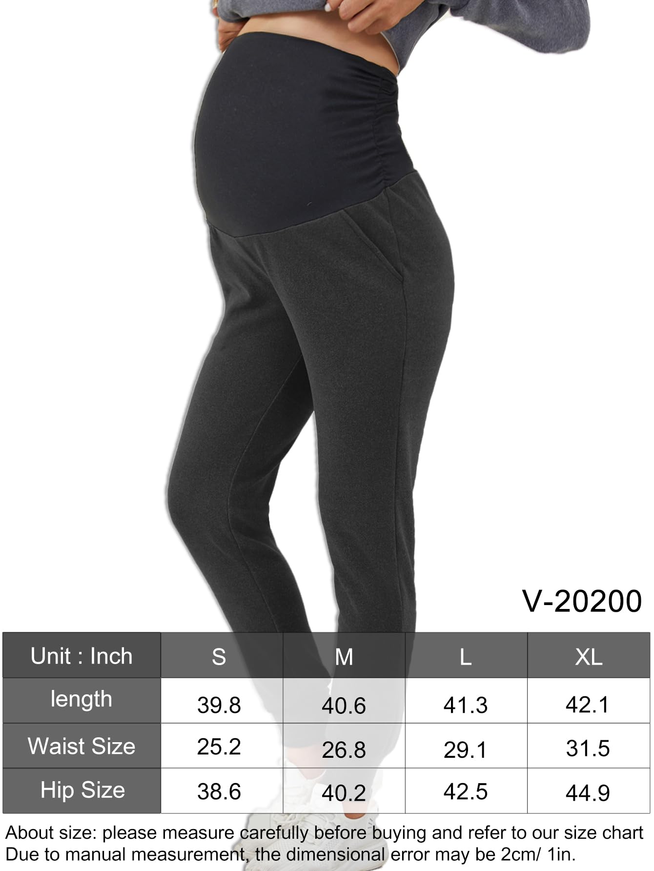PARNIXS Leggings termici premaman con tasche e fodera in morbido pile – Pantaloni da yoga Active Mom – edizione ispessita