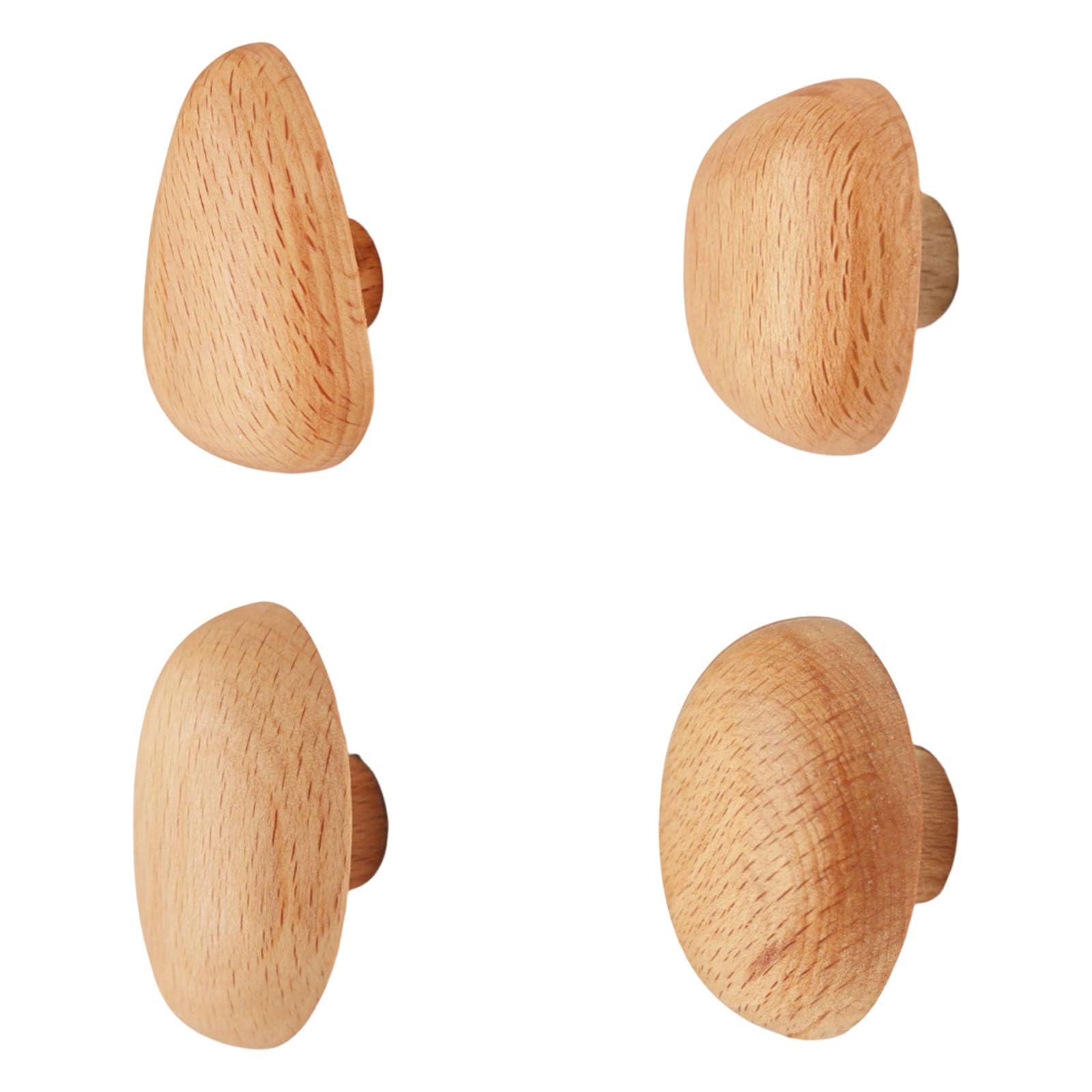 Msioytog Beech1 Of 4 Natural Wood Wall Hooks Perfect For Smooth Surfaces In Bathroom Bathroom Hooks