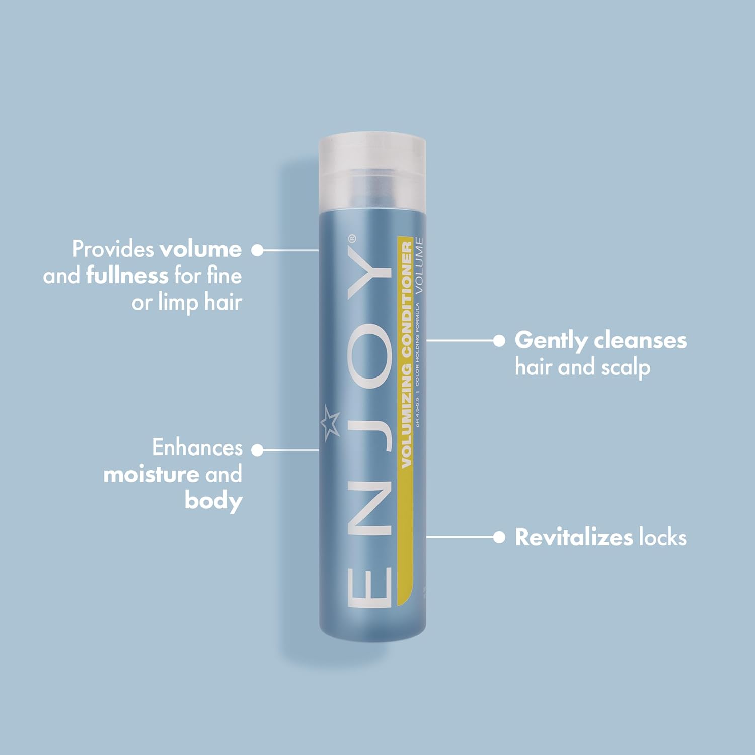 Enjoy Volumizing Shampoo, Weightless Cleanser for Fine and Limp Hair, Adds Remarkable Volume Fullness and Body, pH 5.0–6.0, 33.8 Fl Oz | Remarkable Volume, Gently Cleanses Hair, Fullness and Body, Ideal for Fine Hair, Revitalizes Locks, pH 5.0–6.0 Balanced - Image 2