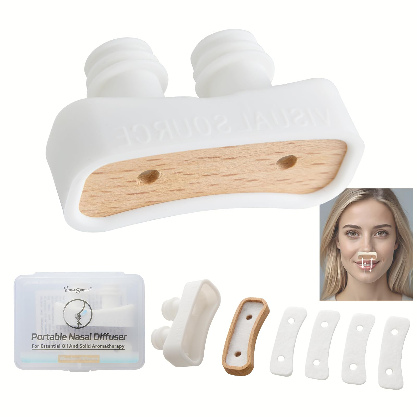 Nasal Inhaler Bundle Stick Aromatherapy Nasal Inhaler Tubes for Essential Oil,for Daily Relaxation,Stress Relief,Therapeutic No-Mess Aromatherapy,Pure Natural,Portable Reusable Blank Nasal Inhalers