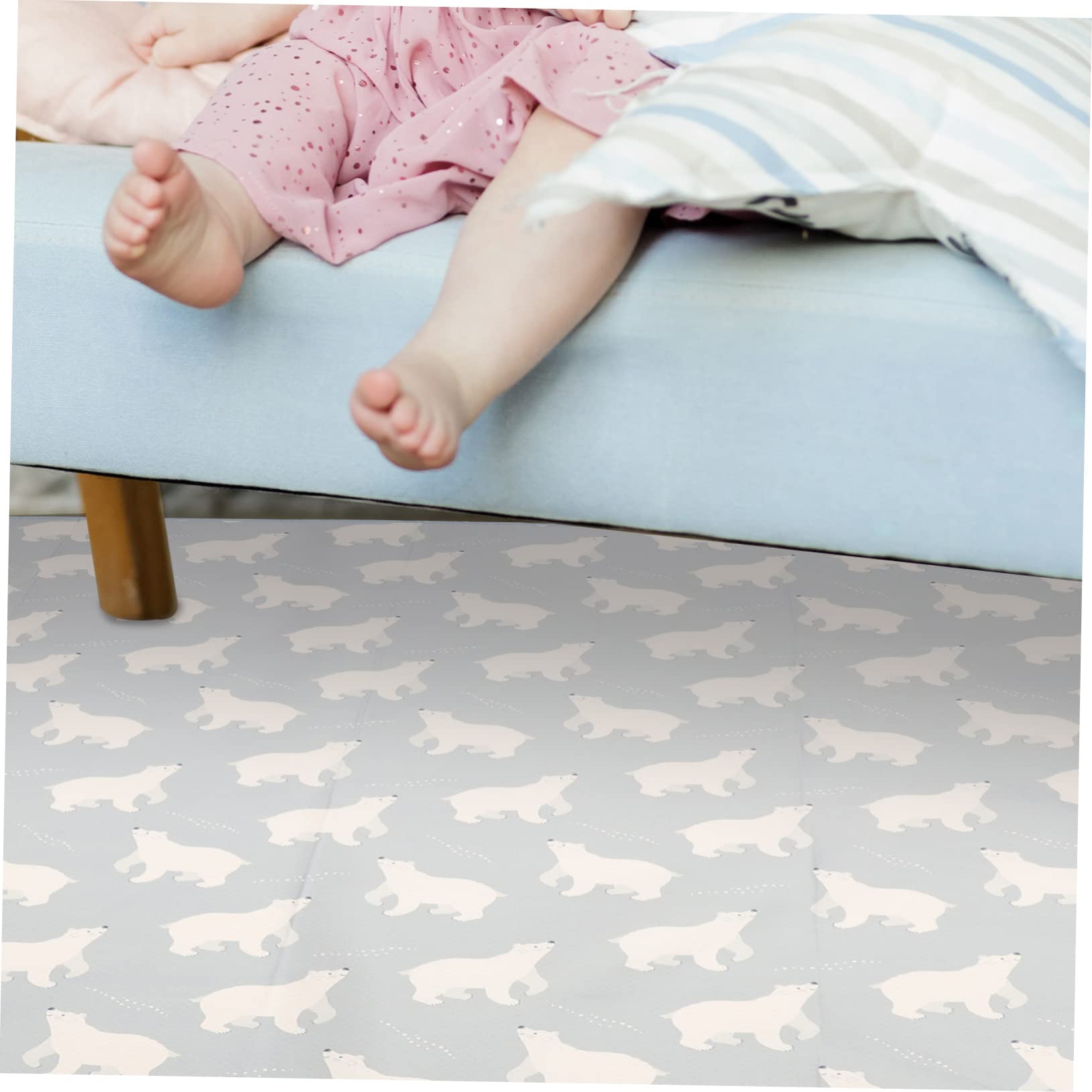 Tapis sous Chaise Haute Bébé Antidérapant en Polyester