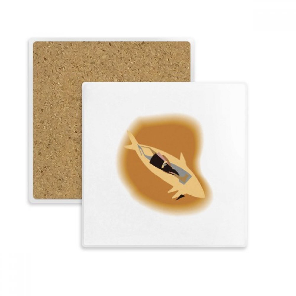 Tasse coaster pierre absorbante anti tache pour protéger votre table avec art poisson