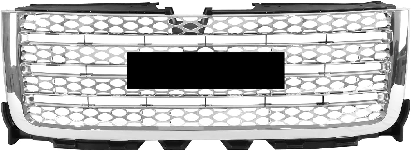 Chrome Front Bumper Upper Grille Grill Fits for 2011-2014 Sierra 2500HD 3500HD Denali Style Replacement for 20966057,25832387