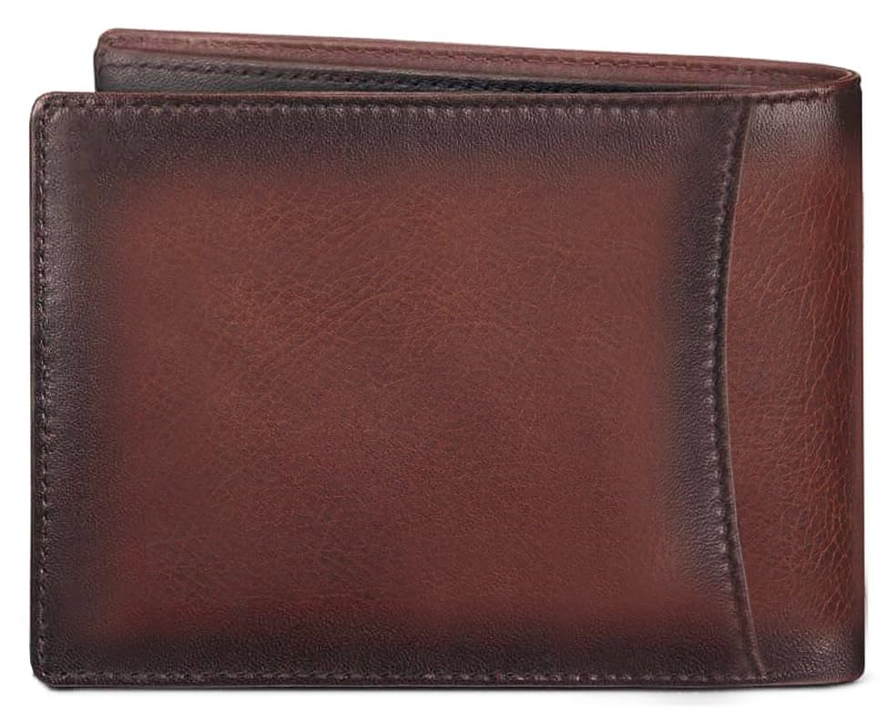 Image of WildHorn Leather Wallet For Men I 9 Card Slots I 2 Currency & 2 Secret Compartments I 1 Zipper & 3 Id Card Slots (Crackle), Brown