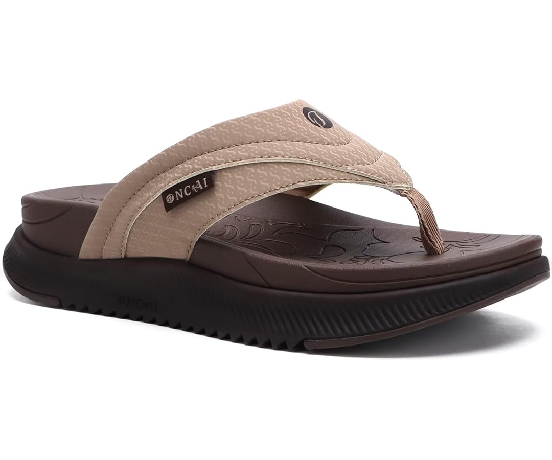 Tongs Confort SWTKO Pour Femmes - Sandales Orthopédiques à Semelle Souple, Idéales Plage, Marche, été (Marron, Taille US7/EU38)