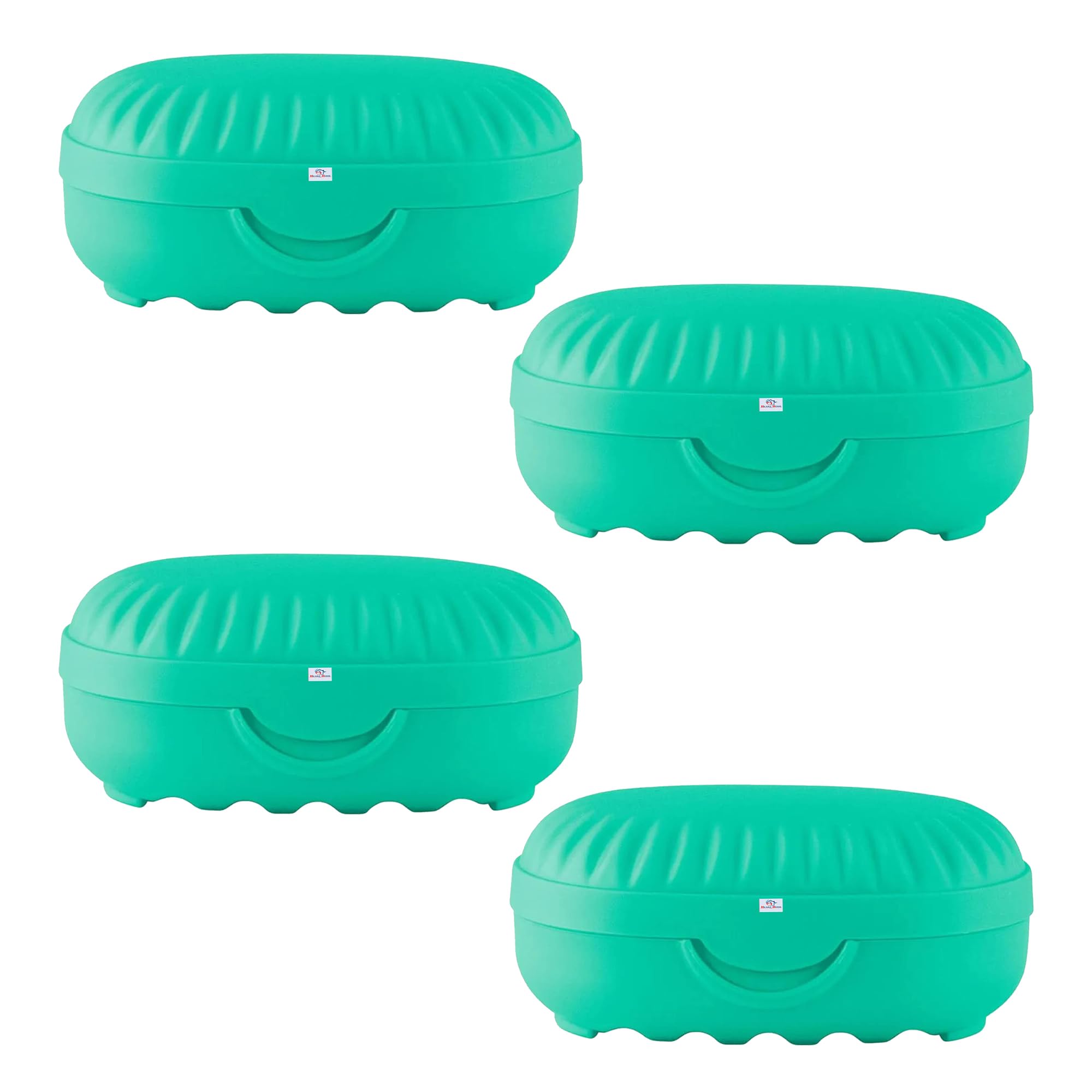 Heart Home Pack of 4 Soap Holder|Portable Plastic Self Draining Soap Stand|Leakproof Soap Box for Bathroom,Outdoor Camping,Traveling (Mint Green) (B0D181YR5V) Amazon Price History, Amazon Price Tracker