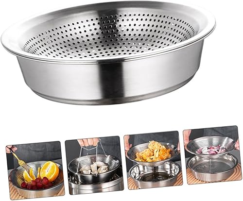 Miniatura 2 de 4 Sets Stainless Steel Drain Basin Mesh Filter Sink Mesh Strainer Stainless Steel Strainer Vegetable Washer Rice Washer Basket Fruit Washer Strainer
