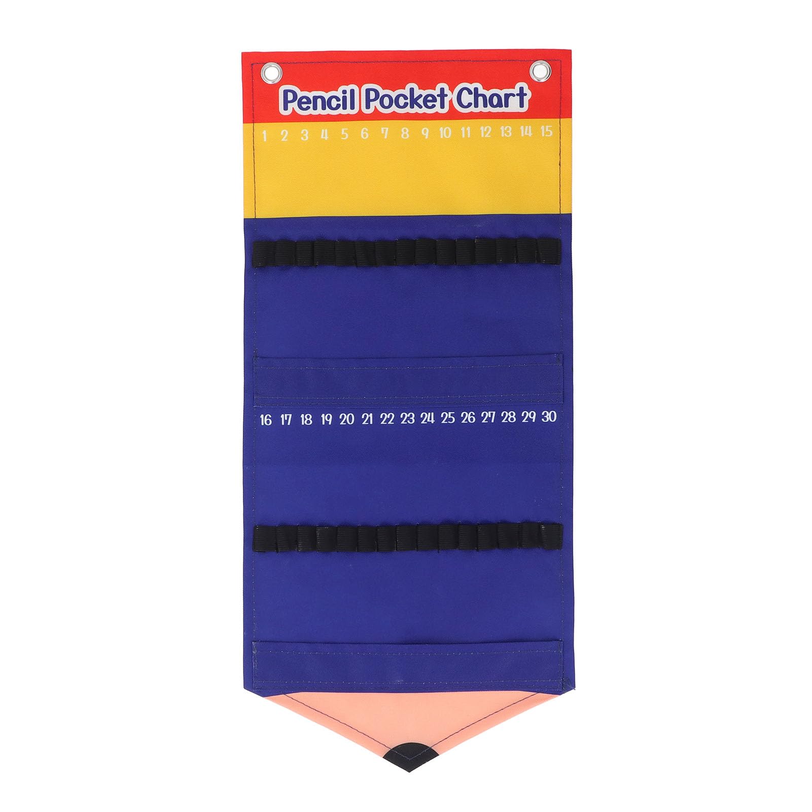 Pencil Parking Pocket Chart, Polyester Pencil Dispenser Organizer, Hanging Pencil Holder for Kids Teachers School Storage, Numbered Slots