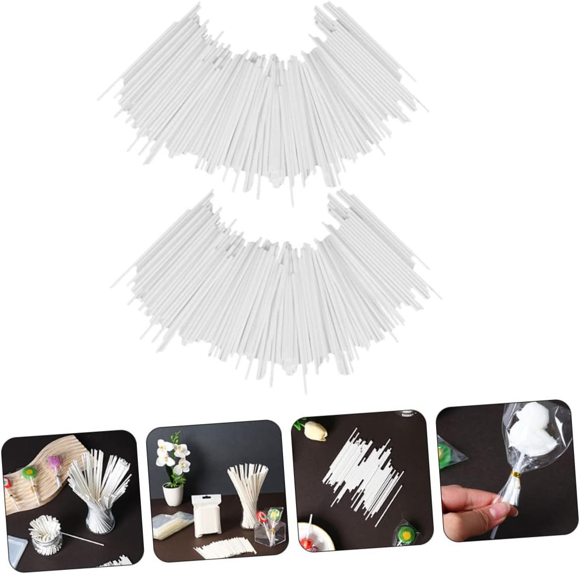 MAGICLULU 500pcs Lollipop Sticks Candy Sticks for Desserts for Parties and Homemade Treats for Lollipops