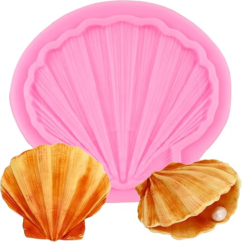 Miniatura 9 de Molde de silicona de concha de almeja, moldes de fondant de temática marina, molde de silicona para decoración de pasteles, decoración de cupcakes