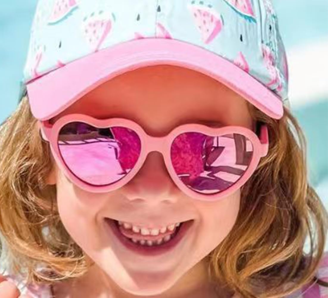 Gafas de sol flexibles polarizadas en forma de corazón con correa para bebés recién nacidos de 0 a 24 meses
