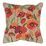 Liora Manne Frontporch Indoor/Outdoor Pillow, 18' Square, Poppies Neutral