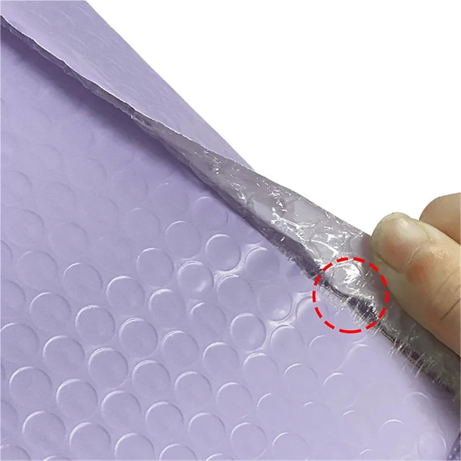 Luftpolsterumschläge 50 Stück lila Luftpolstertaschen, gepolsterte Versandumschläge, Mailer for die Verpackung, selbstverschließende Versandtaschen mit Luftpolsterpolsterung(13 * 15cm)