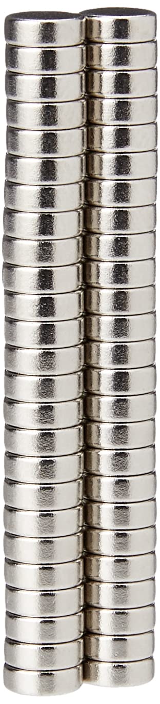 First4magnets Silver N35 Neodymium Magnet For Arts, Crafts, Model Making, Diy, Hobbies And Packaging - 6Mm Dia X 2Mm Thick - 0.49Kg Pull - Pack Of 50